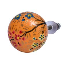 Autumn Floral Hand Painted Kashmiri Cabinet Knobs