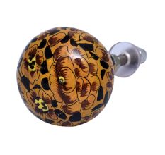 Brown Black Floral Hand Painted Cabinet Knobs