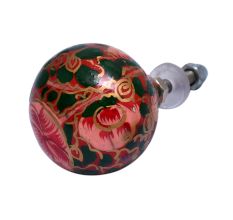 Hand Painted Flower Indian Kashmiri Cabinet Knobs