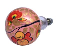 Pink Golden Floral Hand Painted Indian Kashmiri Knobs