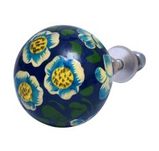 Water Lily Hand Painted Indian Kashmiri Cabinet Knobs