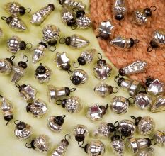 25 Pieces Silver Glass Ornaments For Tree Decoration