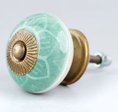 Olive Green Flower Dresser Knob