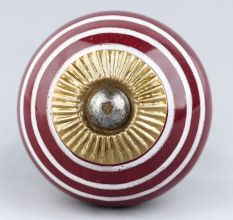 Cherry White Striped Knob