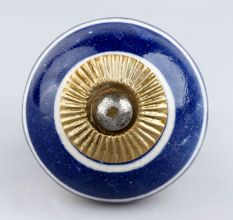 Navy Blue Striped Knob