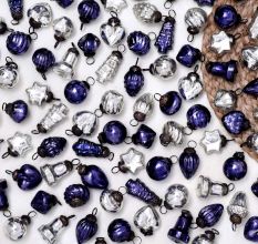 25 Pieces Purple and Silver Ornaments For Tree Decoration - Glass Christmas Ornaments
