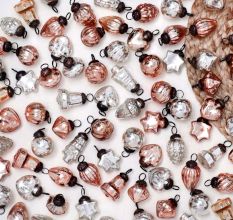 25 Pieces Rose Gold and Silver Ornaments For Tree Decoration - Glass Christmas Ornaments