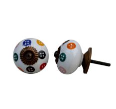 Mixed Polka Dot Ceramic Drawer Knob
