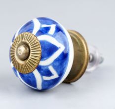 Navy Blue Flower Knob (1)