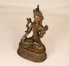 Traditional Finest Brass Goddess Tara Statue for Prayer Room