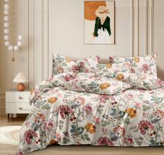Cotton Queen Size Fitted Bedsheet with 2 Pillow Cases | Fits Up to 8 Inch Mattress | 72 x 78 Inches