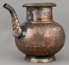Handcrafted Copper Ganga Jali with Floral Nakashi Design