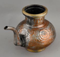 Copper Ganga Jali with Long Spout & Floral Nakashi