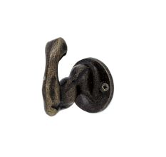 Handmade Rustic Cast Iron Flexing Arm Wall Hook