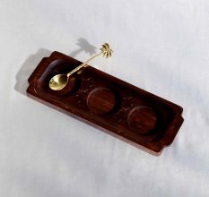 Three-Section Sheesham Wood Serving Tray