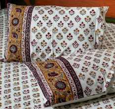 Ethnic Floral Percale Cotton King Bedsheet Set