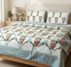 Anaanaas Vatika Quilted Cotton Bedcover Set