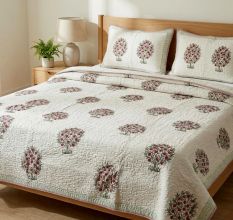 Gulbagh Blossom Quilted Cotton Bedcover Set