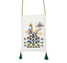 Banaskantha Suf Embroidery Cotton Mobile Sling Pouch