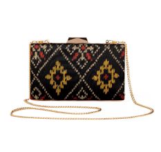 Patola Fabric Clutch Sling Bag with Chain