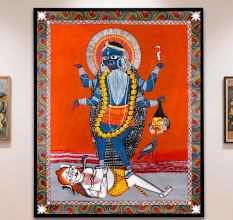 Kalighat Kali Painting by Sahajan Chitrakar