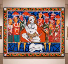 Kalighat Shiva Painting by Sahajan Chitrakar