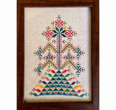 Multicolour Geometric Suf Embroidery Framed Wall Art
