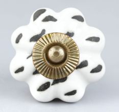 White Etched Medium Knob