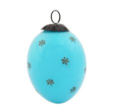 Set Of 4 Piece Turquoise Tiny Flower Avocado Big Christmas Hanging
