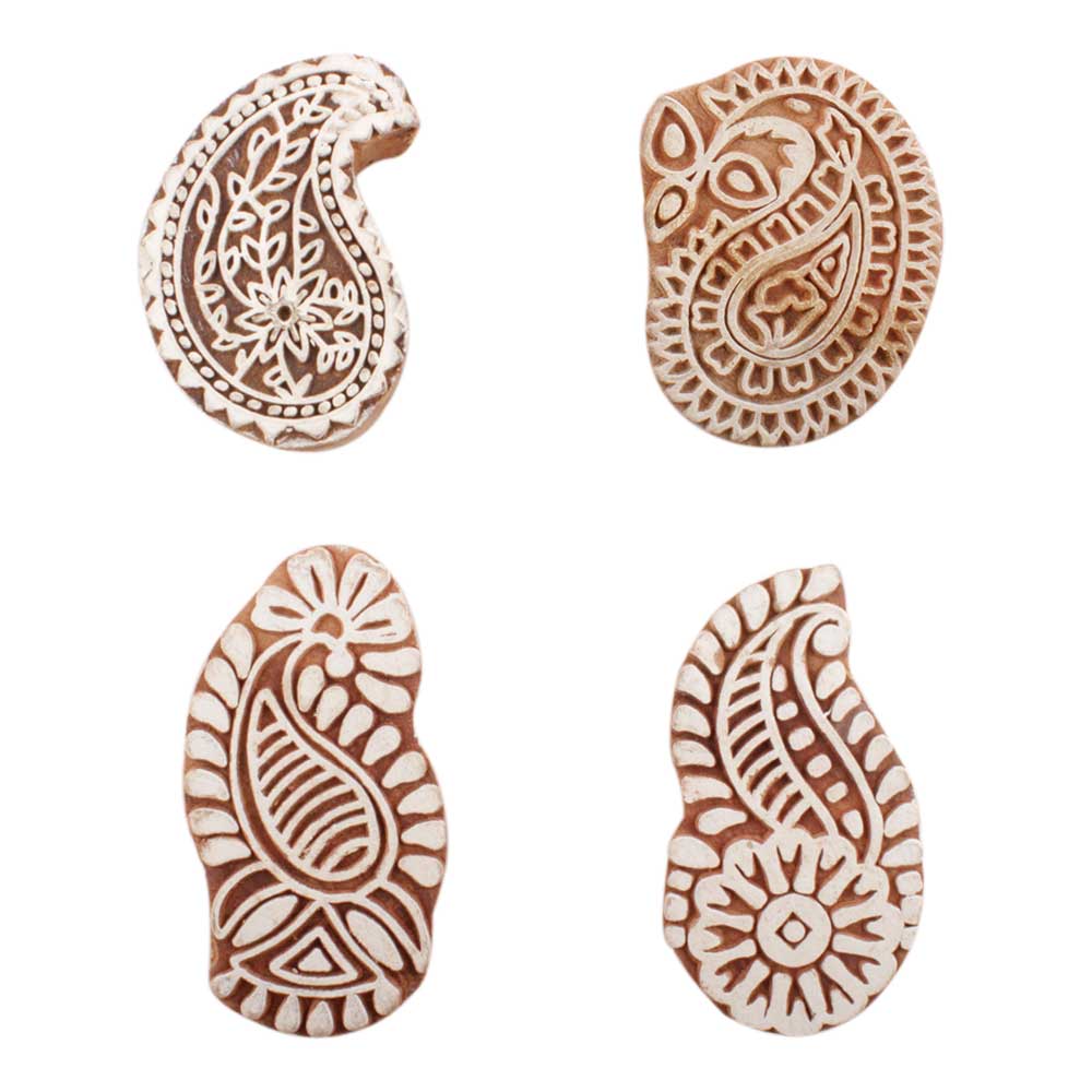 Set of 4 Piece New Mix Wooden Printing Block