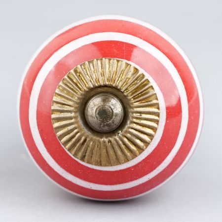 Red White Stripes Knob