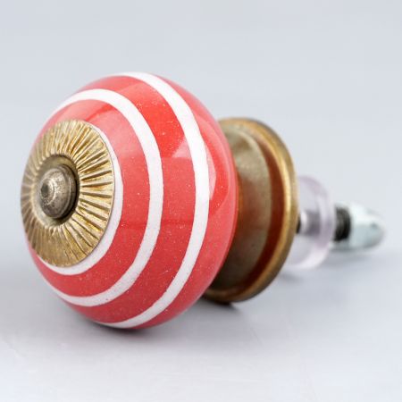 Red White Stripes Knob