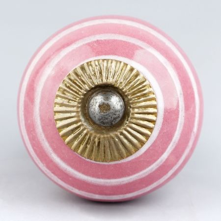 Pink Knob White Striped
