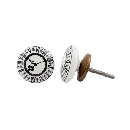 Vintage Clock Flat Ceramic Knob