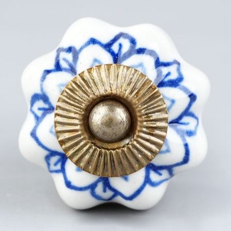 Blue Flower Medium Knob