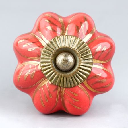 Red Golden Leaf Big Melon Knob