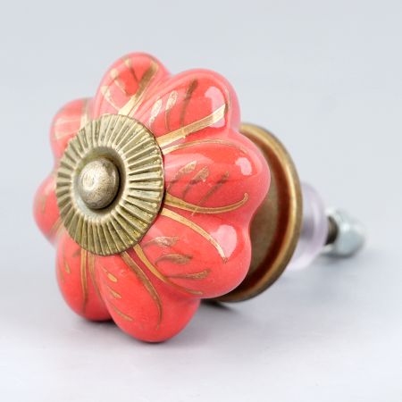 Red Golden Leaf Big Melon Knob