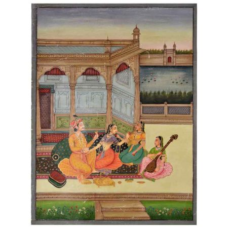 Painting of narratives of Mughal era 47.5 X 35