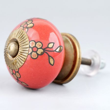 Golden Tiny Flower Ceramic Drawer Knob Online