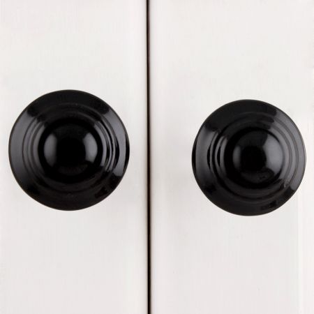 Black Solid Ceramic Drawer Knob