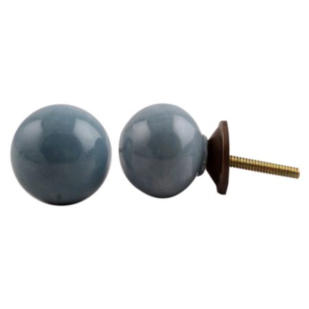 Grey Small Ceramic Dresser Knob