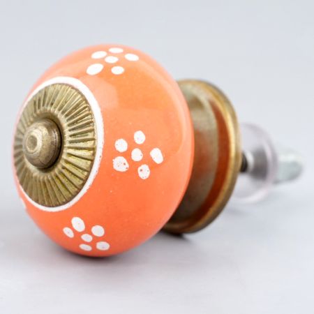 Orange Tiny Floral Knob