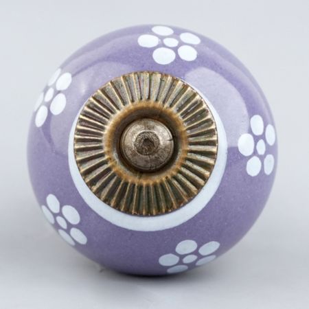 Dark Purple Floral Knob