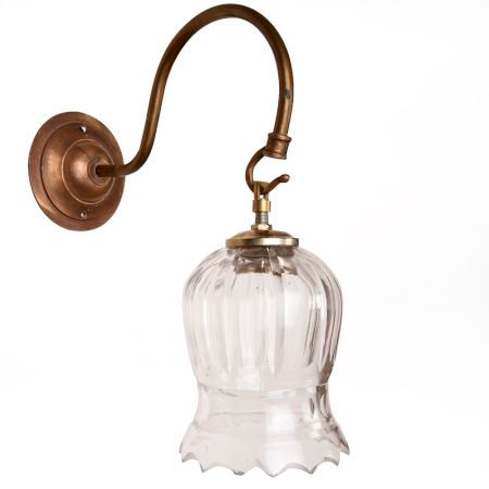 Clear Glass Tulip Wall Lamp
