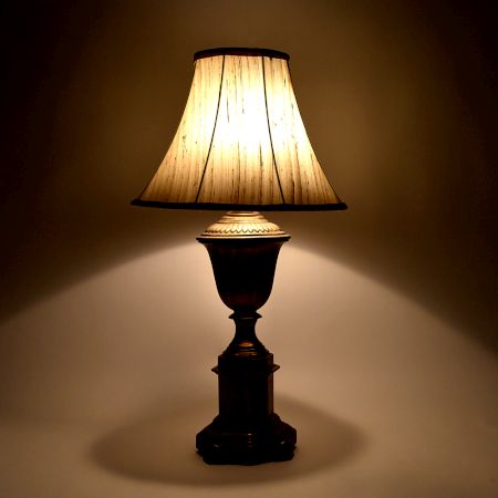 Decorative Urn Mixed Metal Table Lamp