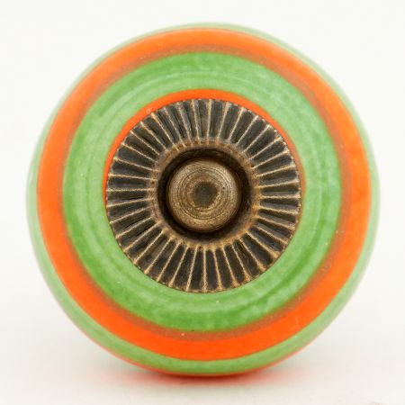 Green Orange Striped Knob