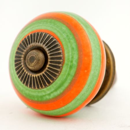 Green Orange Striped Knob