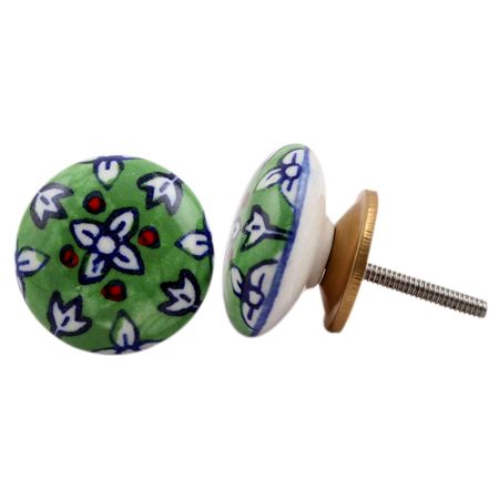Blue Green Flat Knob