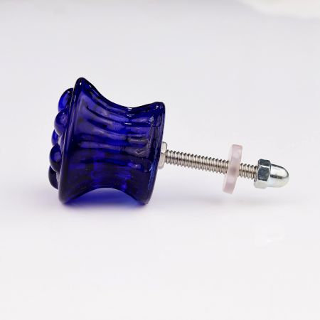 Navy Blue Power Drum Glass Drawer Knob Online