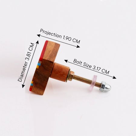 Colored Acrylic & Wood Medium Knobs